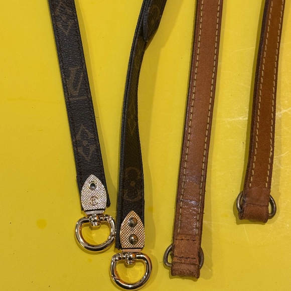 Brown and Black Leather Straps with Gold and Silver Hardware - Picture 4 of 5